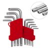 Набір ключів Г-подібних TORX з отвором 9 од. Т10-Т50 Cr-V