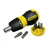 Отвертка реверсивная STANLEY "Multibit Stubby" : магнитный держатель насадки 6 (Компл .7 Шт.)