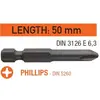 Насадка отверточная USH Industry "тонкое жало" Phillips PH1 x 50 мм удлиненная Уп. 10 шт.