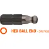 Насадка отверточная USH Industry BallEND HEX SW 2.5K x 25 мм Уп. 5 шт.