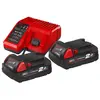 Енергокомплект Li-Ion MILWAUKEE, M18 NRG-202 (зарядний пристрій M12-18C, 2 акумулятори М18 В2 2Ач)