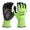 Перчатки рабочие сигнальные Hi-Vis MILWAUKEE, с сопротивлением порезам 3/C уровня, размер 8/M