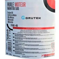 Масло моторное 15W40 CH-4 HUILE MOTEUR MANITOU 500 (20л) 582357, фотография 2