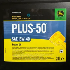 Олива моторна JD Plus 50 15W-40 20 л (John Deere) YU50002X020, Об'єм, л: 20, фотография 2
