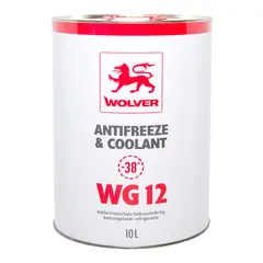 Рідина охолоджуюча WOLVER ANTIFREEZE Universal WG12 10л (-38C) ЧЕРВОНИЙ (банка), Об'єм, л: 10, Колір: червоний