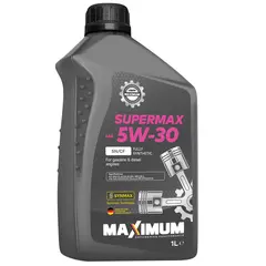 Олива моторна Maximum SUPERMAX 5W30 SN/CF 1л (ACEA A3/B4; MB 229.3; VW 502.00/505.00; RN 0700/0710)