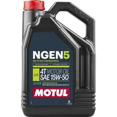 Олива для чотиритактних двигунів 15W50 NGEN 5 4л 4T, API SP JASO MA-2 Напівсинтетична NGEN 5 15W50 4L 111834
