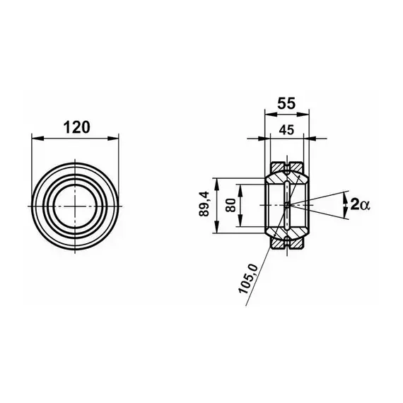 Підшипник GE 80 E 2RS/ GE 80 ES 2RS Fluro