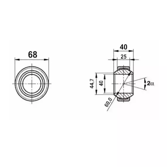 Підшипник GE 40 FW 2RS / GEG40-ET-2RS Fluro
