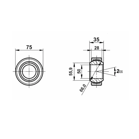 Підшипник GE 50 EC 2RS / GE 50 ET 2RS Fluro