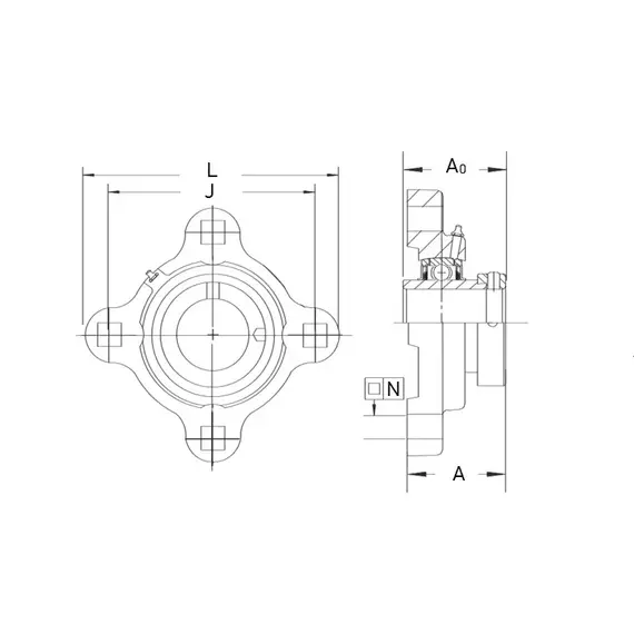 Корпус із підшипником HCF4X208-24G PEER