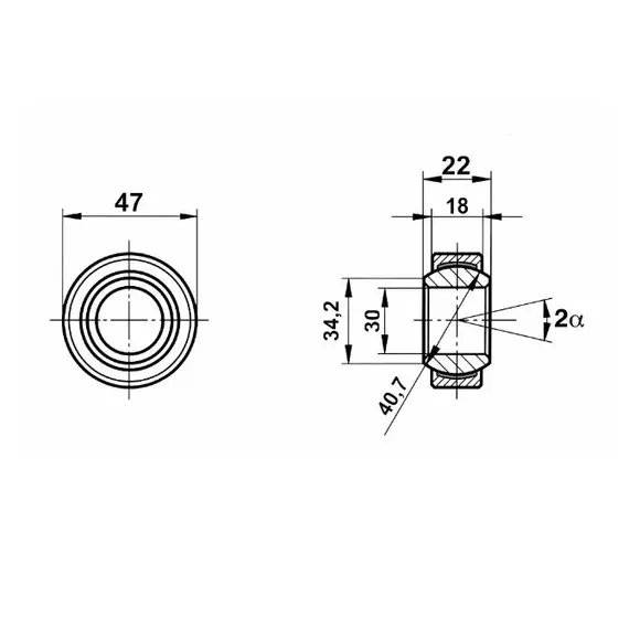 Підшипник GE 30 EC-RS/GE 30 ET-2RS Fluro