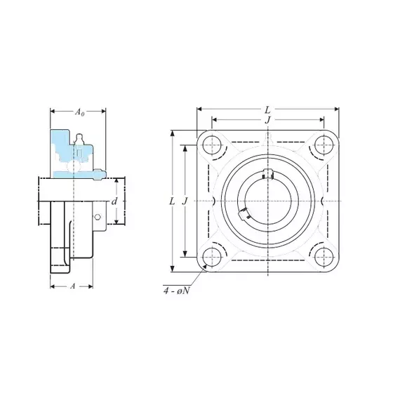 Корпус із підшипником UCF 206 SS PTI