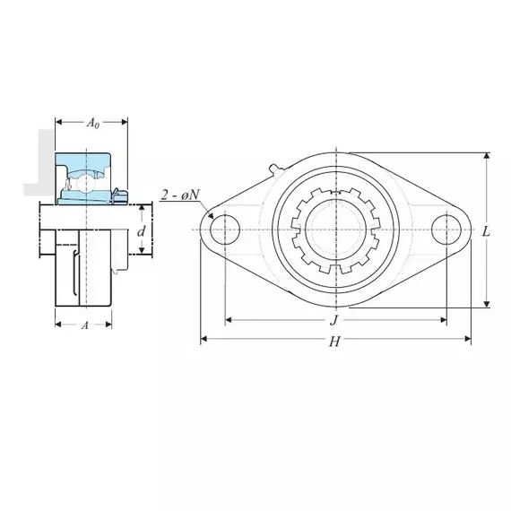 Корпус із підшипником UKFL 212 K/H SKF