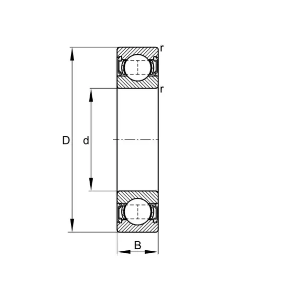 Подшипник 62303 A 2RSR FAG
