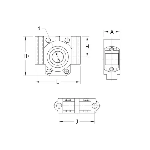 Корпус з підшипником W211K57-TPU (PER.W211RSSB57-TPU) PEER