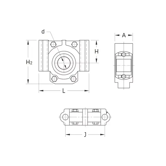 Корпус з підшипником W211K57-TPU (PER.W211RSSB57-TPU) PEER