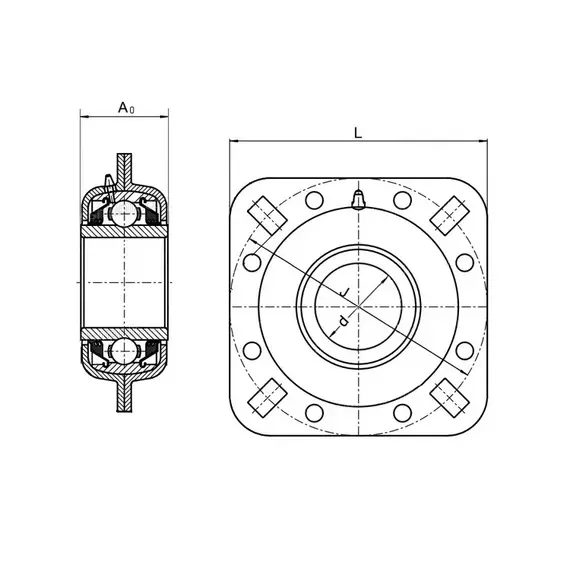 Корпус с подшипником DHU 1 1/2 R209 NTE
