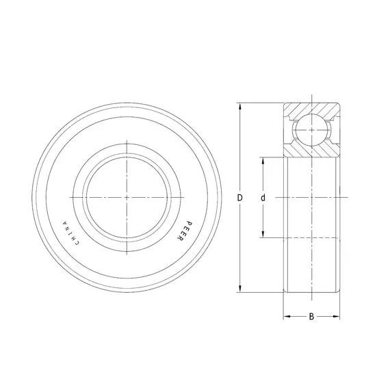 Підшипник 6204 2RLD CX PEER