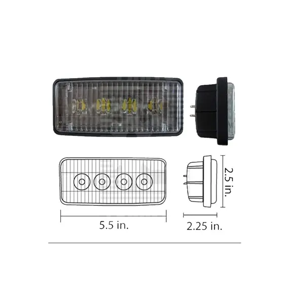 Фара кабіни трактора світлодіодна (LED) (R161288/RE37450/RE340681), JD8400 RE306510-KP