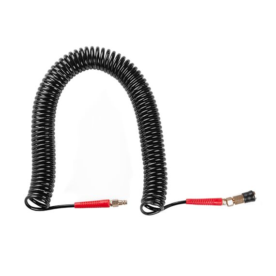 Шланг BLACK M-Flex 5.5х8мм 15м спиральный полиуретановый с поворотным шарниром латунными быстроразъемными соединениями STORM