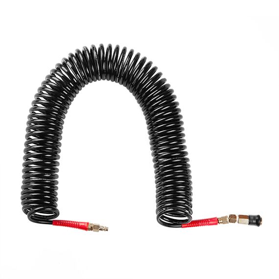 Шланг BLACK M-Flex 6.5х10мм 15м спиральный полиуретановый с поворотным шарниром латунными быстроразъемными соединениями STORM