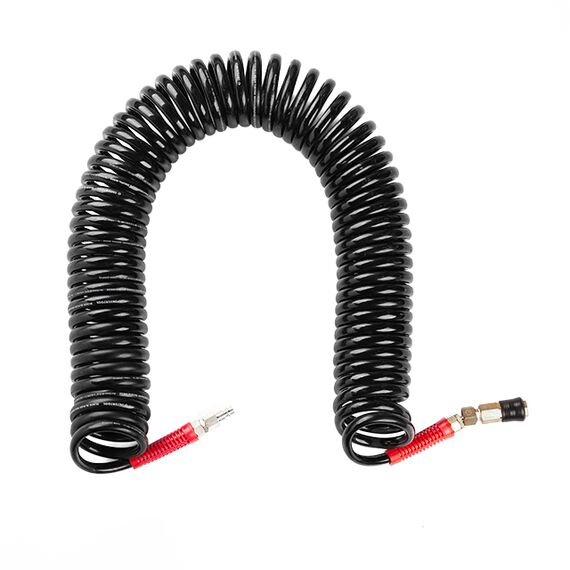Шланг BLACK M-Flex 8х12мм 15м спиральный полиуретановый с поворотным шарниром латунными быстроразъемными соединениями STORM