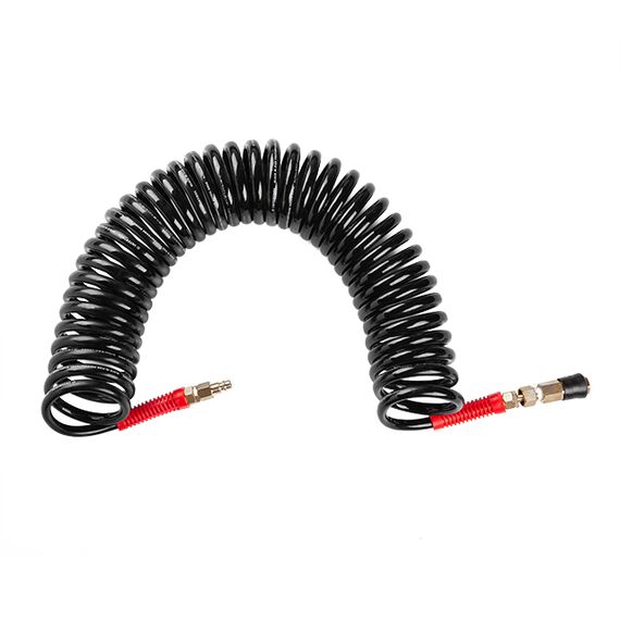 Шланг BLACK M-Flex 8х12мм 10м спиральный полиуретановый с поворотным шарниром латунными быстроразъемными соединениями STORM