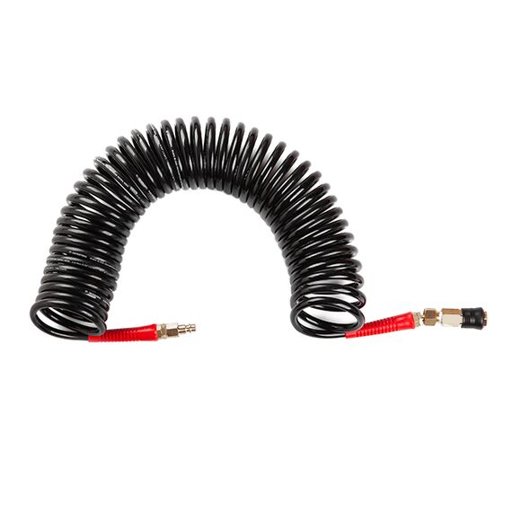 Шланг BLACK M-Flex 6.5х10мм 10м спиральный полиуретановый с поворотным шарниром латунными быстроразъемными соединениями STORM