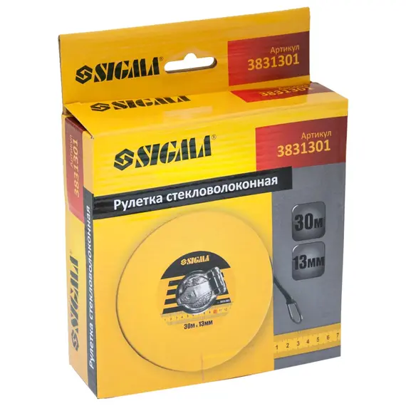 Рулетка скловолокно 30м×13мм SIGMA (3831301), фотография 4