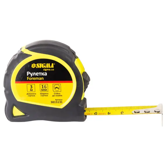 Рулетка Foreman 3м×16мм без ремінця SIGMA (3815131), фотография 2