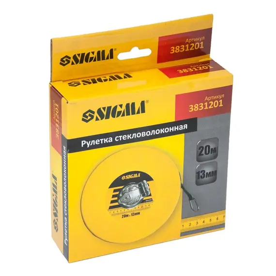 Рулетка скловолокно 20м×13мм SIGMA (3831201), фотография 3