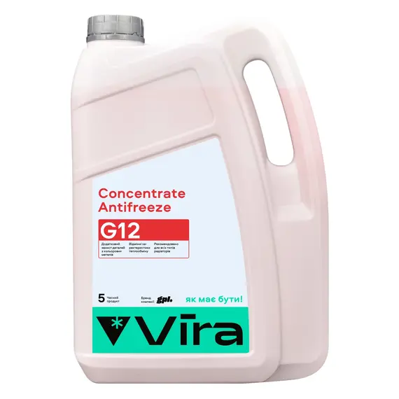 Жидкость охлаждающая VIRA Concentrate Antifreeze G12 красная концентрат 5 л (VI3001)