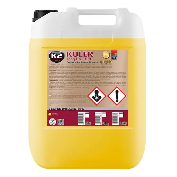 Жидкость охлаждающая K2 Kuler Long Life -35 °C G13 желтая 20 кг (W406Y)
