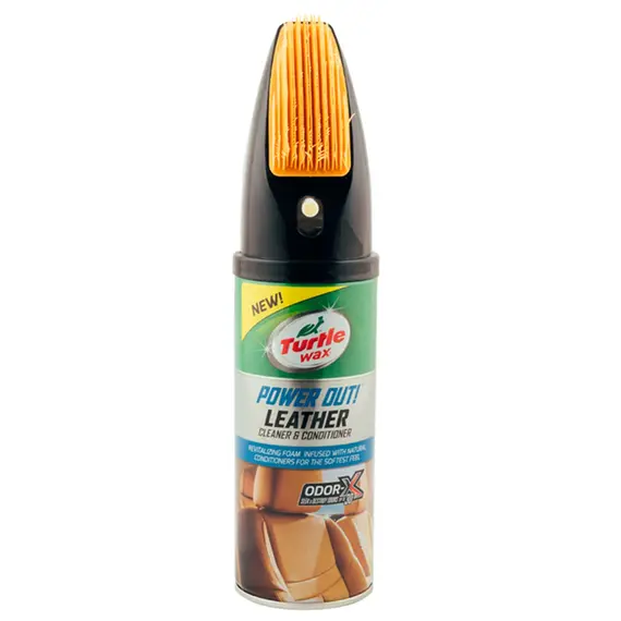 Очищувач-кондиціонер для шкіри TURTLE WAX Leather Cleaner зі щіткою аерозоль 400 мл (52895)
