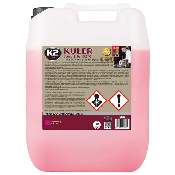 Жидкость охлаждающая K2 Kuler Long Life -35 °C G13 розовая 20 кг (W406R)