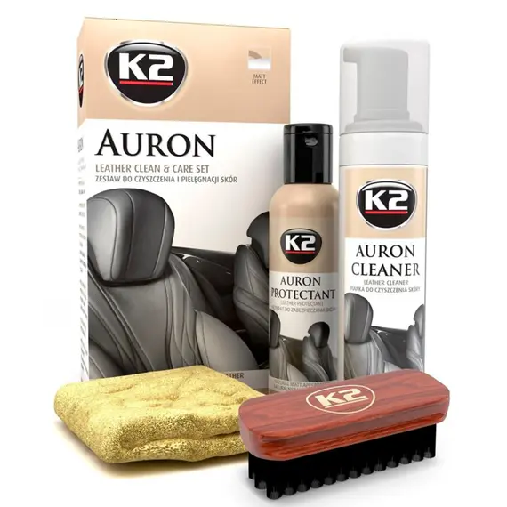 Набор для ухода за кожаной обивкой K2 Auron Set с щеткой и микрофиброй (G420)