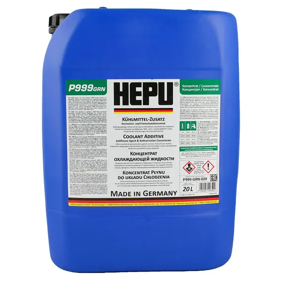 Жидкость охлаждающая HEPU Антифриз -38 °C G11 зеленая концентрат 20 л (P999-GRN-020)