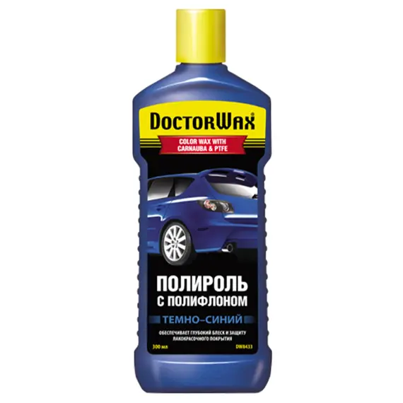 Полироль кузова с полифлоном Doctor Wax темно-синий 300 мл (DW8433)
