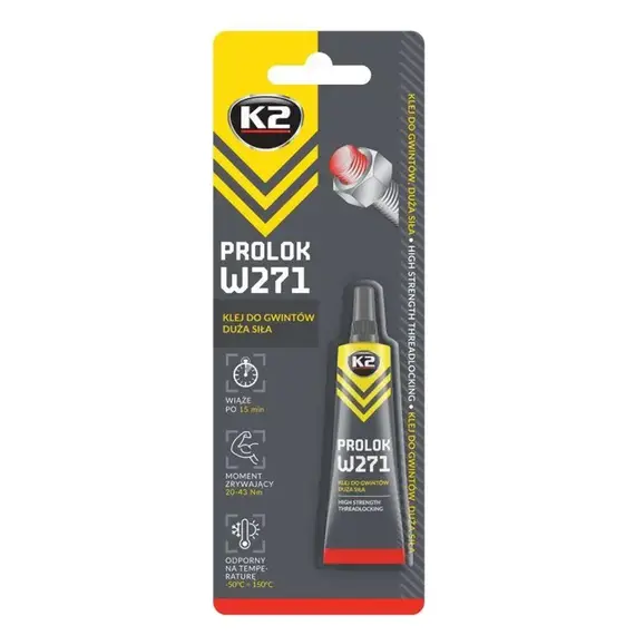 Клей-фиксатор для резьбовых соединений K2 Prolok W271 красный 6 мл (B151)