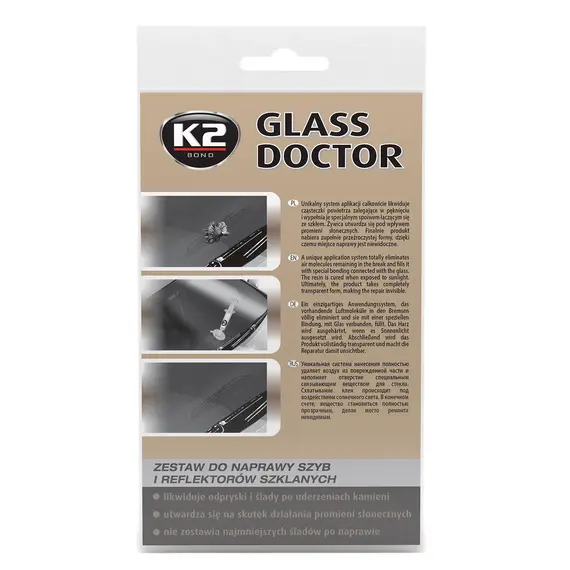 Клей для ремонта ветрового стекла K2 Glass Doctor прозрачный 0,8 мл (B350) Клей для ремонта ветрового стекла K2 Glass Doctor прозрачный 0,8 мл (B350)