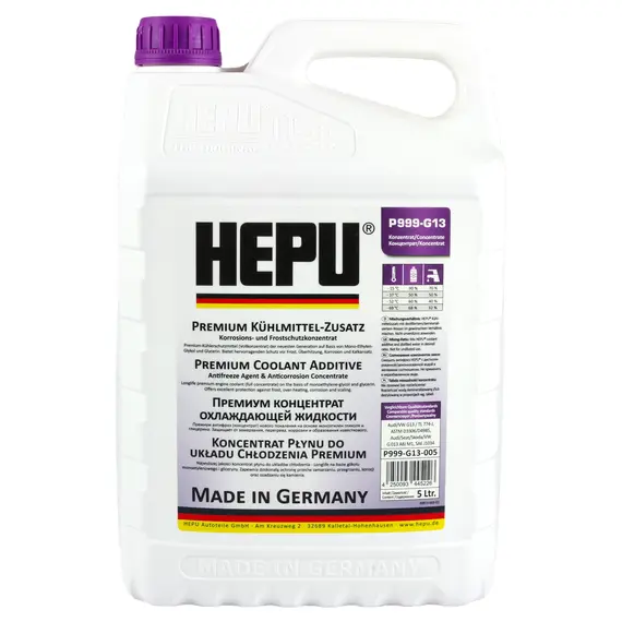 Жидкость охлаждающая HEPU Антифриз G13 фиолетовая концентрат 5 л (P999-G13-005)