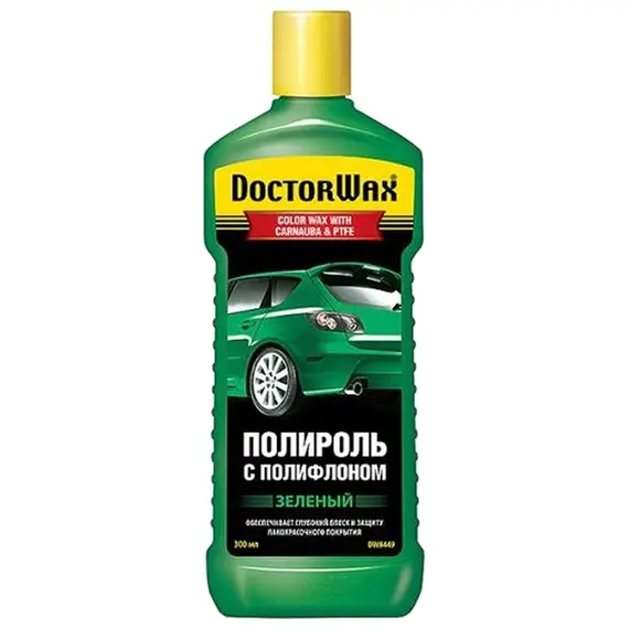 Полироль кузова с полифлоном Doctor Wax зеленый 300 мл (DW8449)