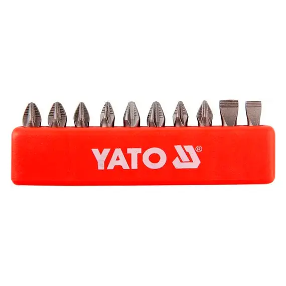 Набір насадок викруткових (шліц 5 мм, 6 мм, PH1/1, PH2/2, PZ1/1, PZ2/2, L= 25 мм) 10 шт