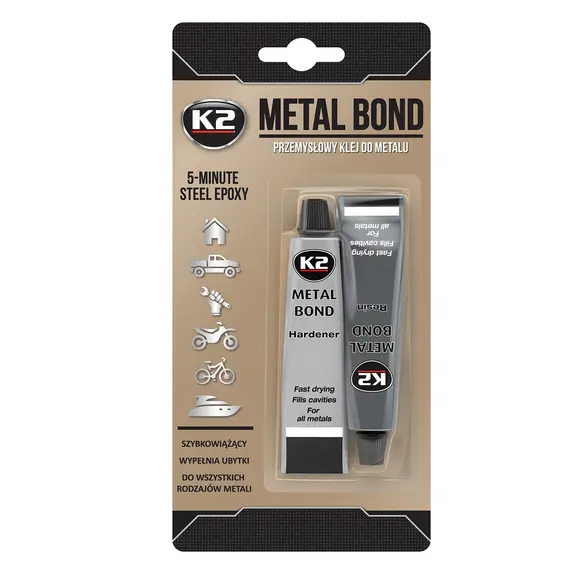 Клей для ремонту металевих виробів K2 Metal Bond прозорий 56,7 г (B116)