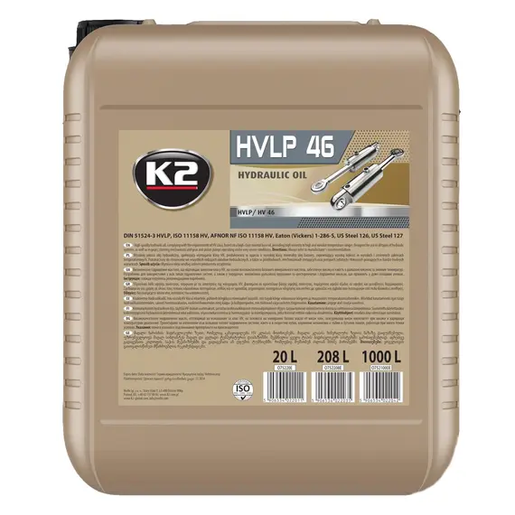 Олива гідравлічна K2 Hydraulic Oil HV 46 20 л (O75220E)