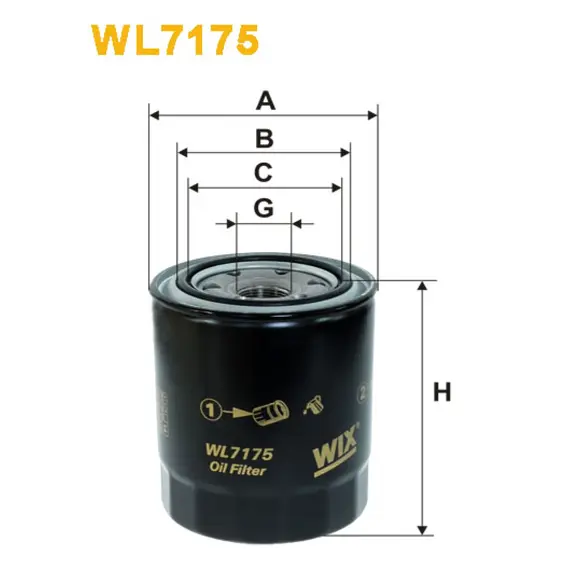Фільтр оливи Toyota Coaster; Daihatsu Delta; Ford Ranger; Mazda B II, BT-50; Toyota 4- Wix Filters (WL7175)