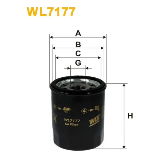 Масляный фильтр Komatsu; New Holland; Daihatsu; Fiat; Subaru; Suzuki; Toyota Avensis I, A Wix Filters (WL7177)