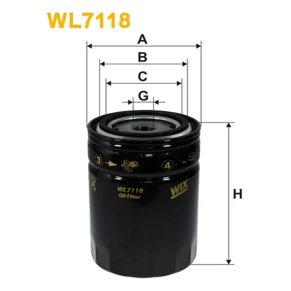 Масляный фильтр Bumar-Koszalin; Linde H10; WSW "Andoria" 4 CT90, 4 CT90-1 Turbo; Alfa Rom Wix Filters (WL7118)