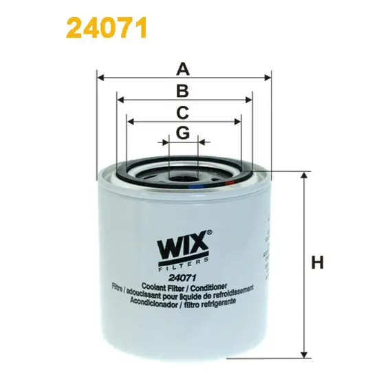 Фильтр системы охлаждения Daf 95, 95 XF Wix Filters (24071)